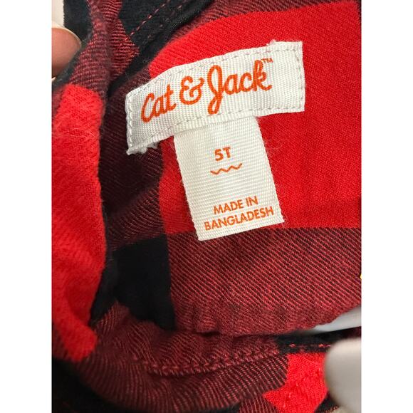 Cat & Jack 5T Red Plaid Flannel - Picture 3 of 3